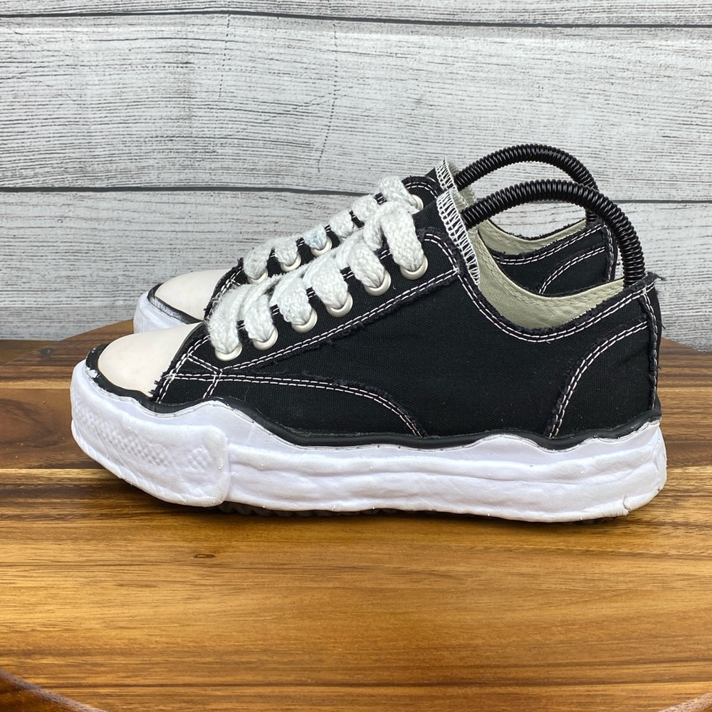 Maison Mihara Yasuhiro Black White Distressed Sneakers Women’s Size 6.5 EU 37